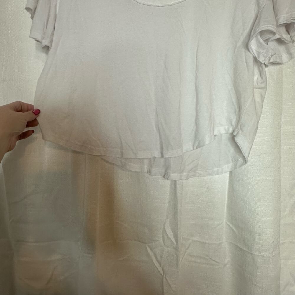 We The Free White Ruffle Sleeve Crop Top - Picture 6 of 8